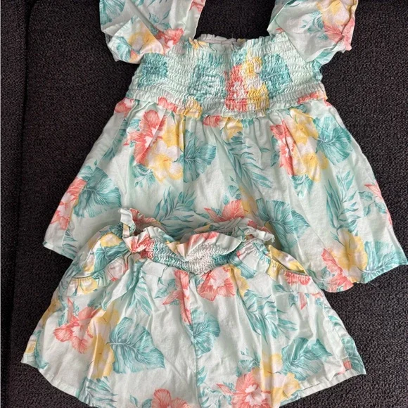 Janie and Jack Floral Smocked Set. - Picture 1 of 4